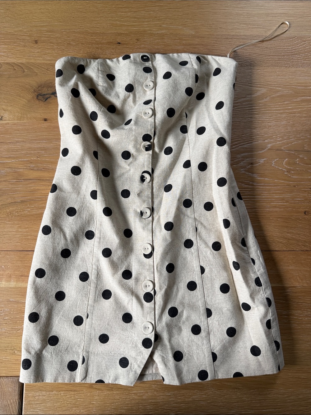 Endless Rose Cream Polka Dot Mini Dress with Black Dots